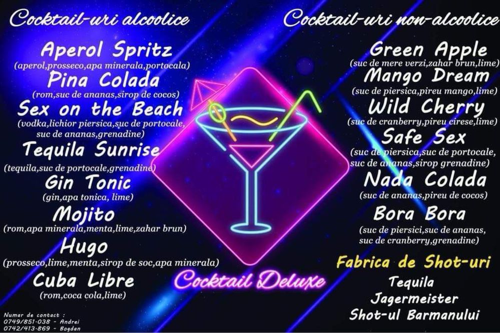 Bar mobil / Cocktail bar / Fum greu/ Cabina foto /Tort shot-uri / Bere