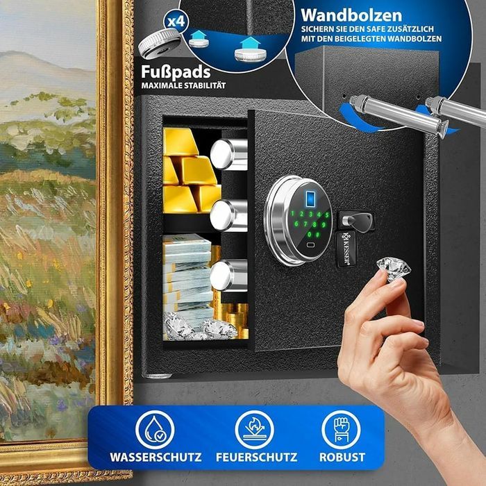 Seif cu amprenta cod sau chei