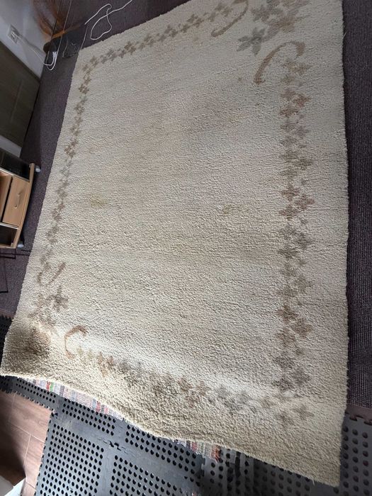 Covor de Lână Premium, Extra-Gros, Culoare Crem - 3.5 x 2.5 metri