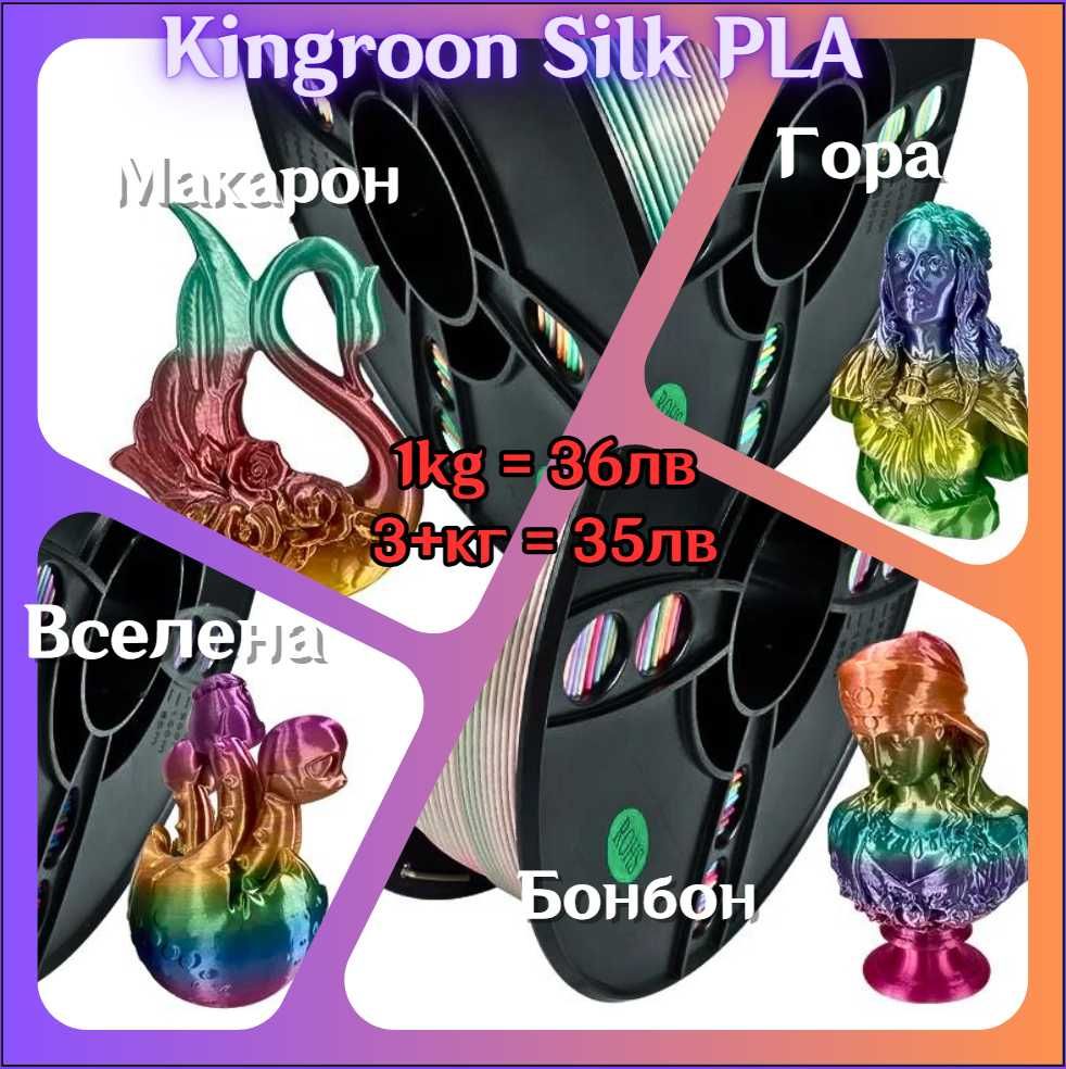 Filament филамент Нишка за 3D принтер Printer PLA PETG ABS PA6-CF TPU