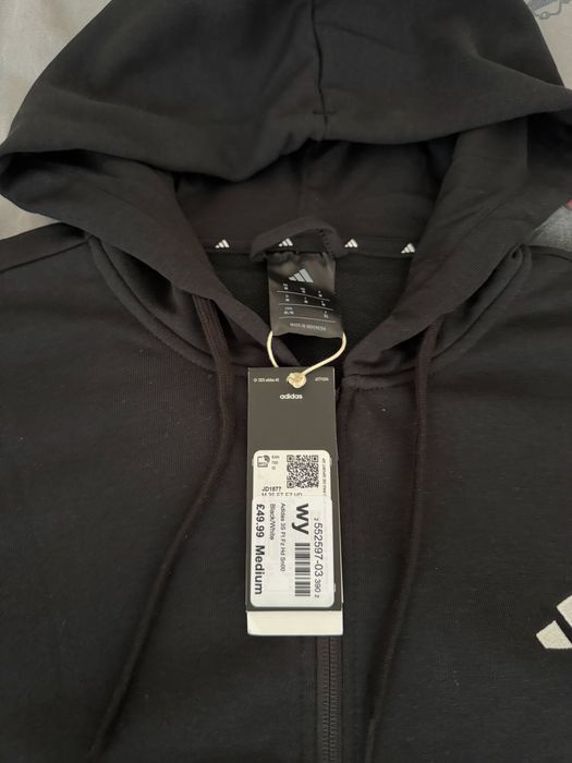 Adidas essentials 3-stripes french terry full-zip hoodie