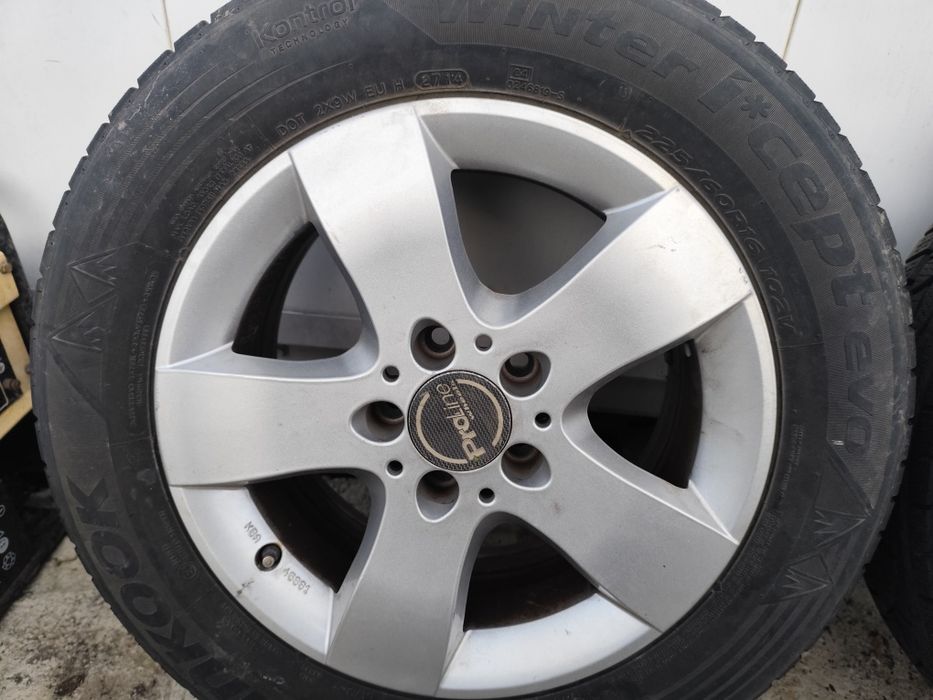 Set  4 Jante  5×112 cu anvelope  iarnă 225 /60R16.