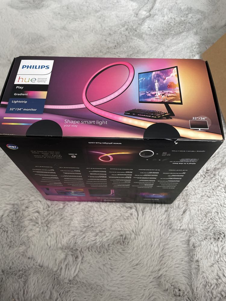 Banda LED RGB Philips Hue Gradient pentru PC, monitor 32-34 inch Nou