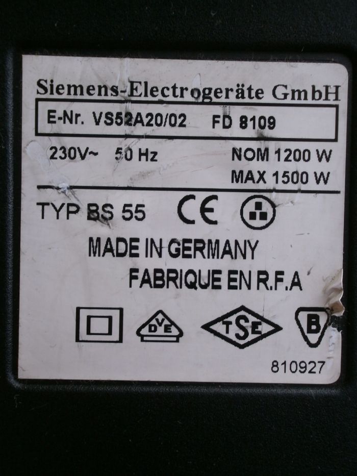 Прахосмукачка Siemens 1500W Made in Germany