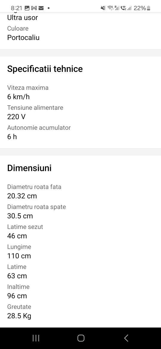 Scaun cu rotile electric, ultrausor, pliabil, manere rabatabile NOU