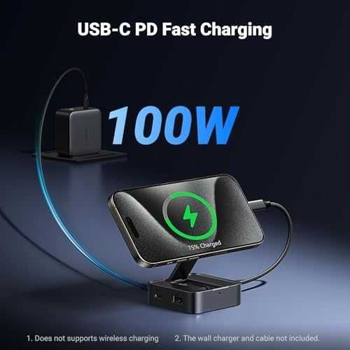 Нов Магнитен USB-C Hub UGREEN с HDMI USB-A 100W PD Компактен и Сгъваем