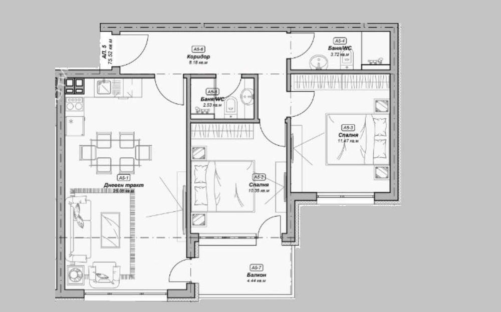 Продава се Тристаен апартамент в Варна, Цветен квартал - 89 кв.м за 1540 €/кв.м - Снимка #1