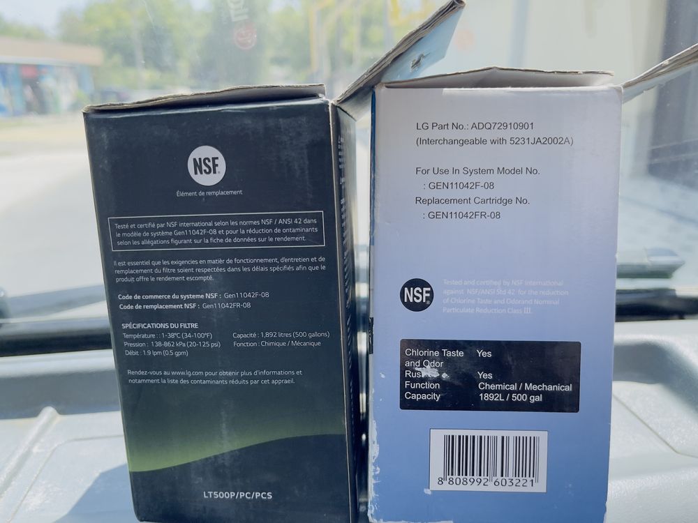 LG holadilnik filtorlari