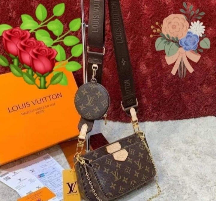 Geanta 3 în 1 Louis Vuitton,piele naturala, cutie,card,factura,saculet