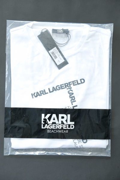 Промо KARL LAGERFELD-L и XL-Оригинална бяла еластична мъжка тениска