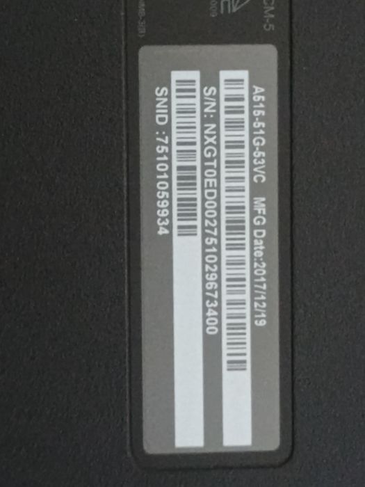 Acer Aspire 5 A515-51G-53VC – i5 8250U • 12GB RAM • SSD 120GB •  MX150