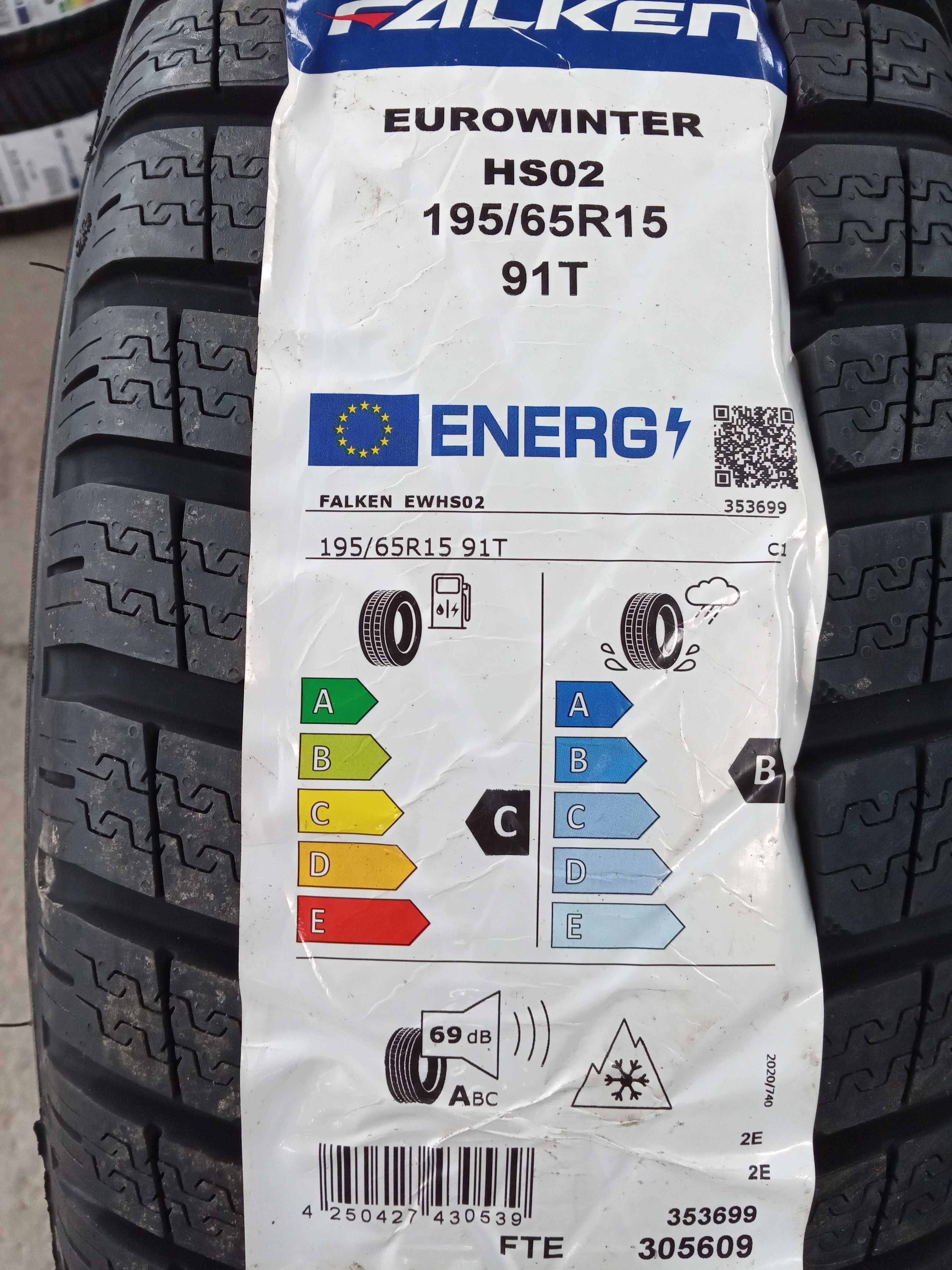 1 Нова зимна гума 195/65R15 Falken EuroWinter HS02 91T M+S 3PMFS