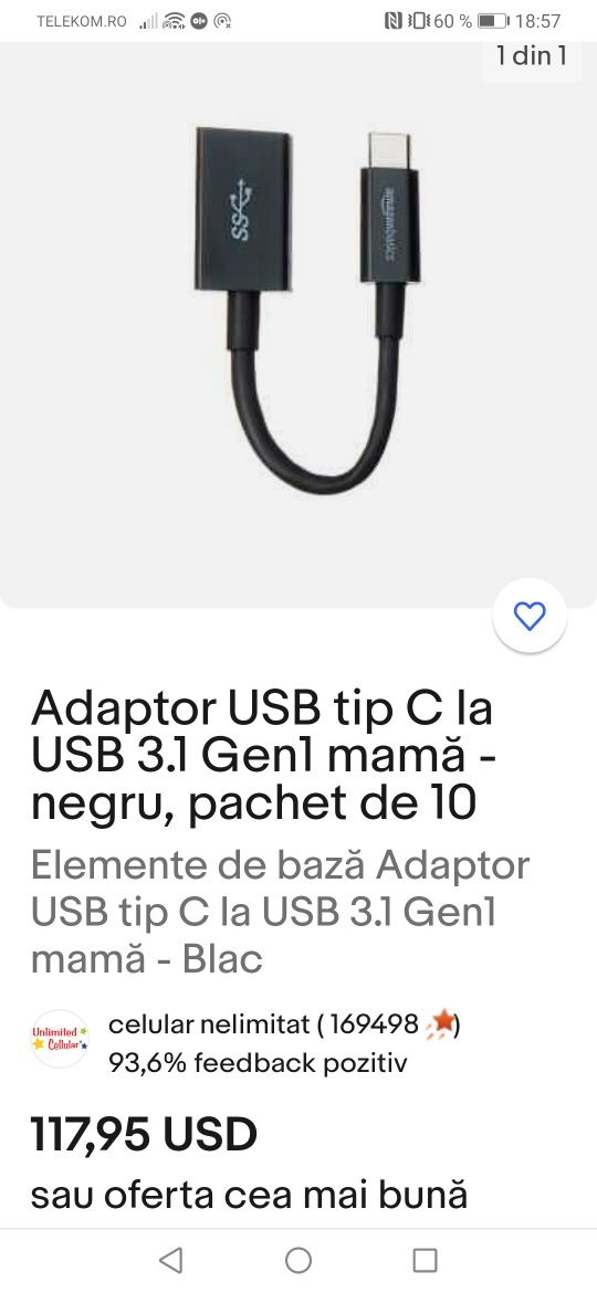 Vând adaptor USB C
