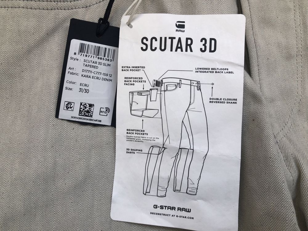 НОВИ G-Star RAW Scutar 3D Slim Jeans ОРИГИНАЛНИ мъжки дънки - р.31