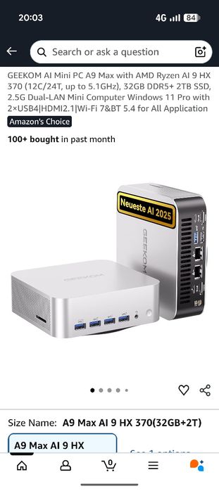 SIGILAT - Mini PC Geekom A9 Max - Ryzen 9 Ai HX 370 - 32GB+2TB