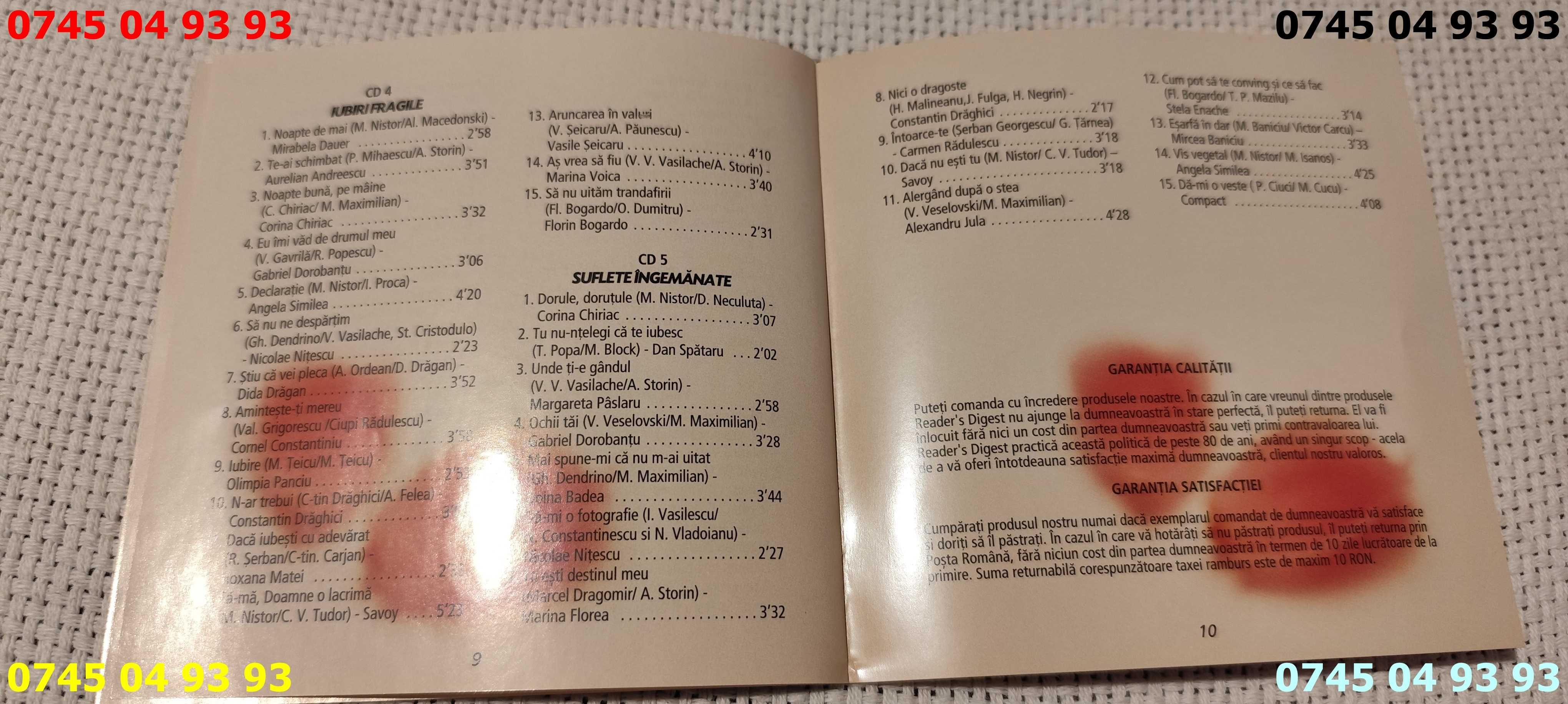 muzica cantece melodii de dragoste romanesti 5CD originale