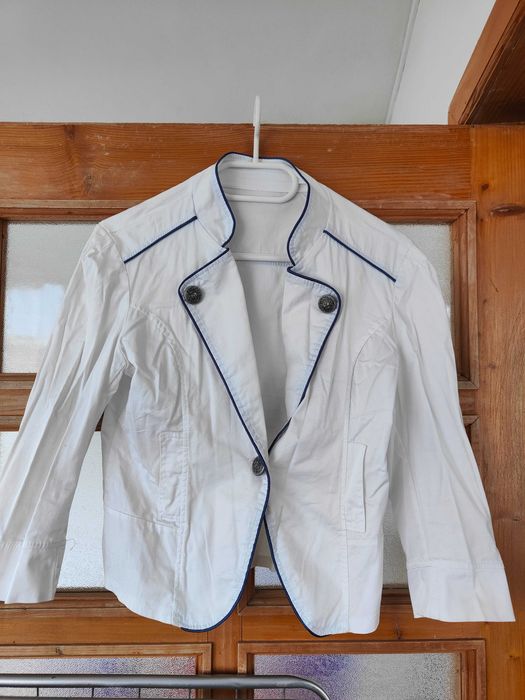 Sacou alb nou S bumbac