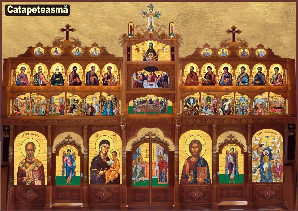Icoane ortodoxe, vitralii, cruci, epitaf, sinaxar, prapuri bisericesti