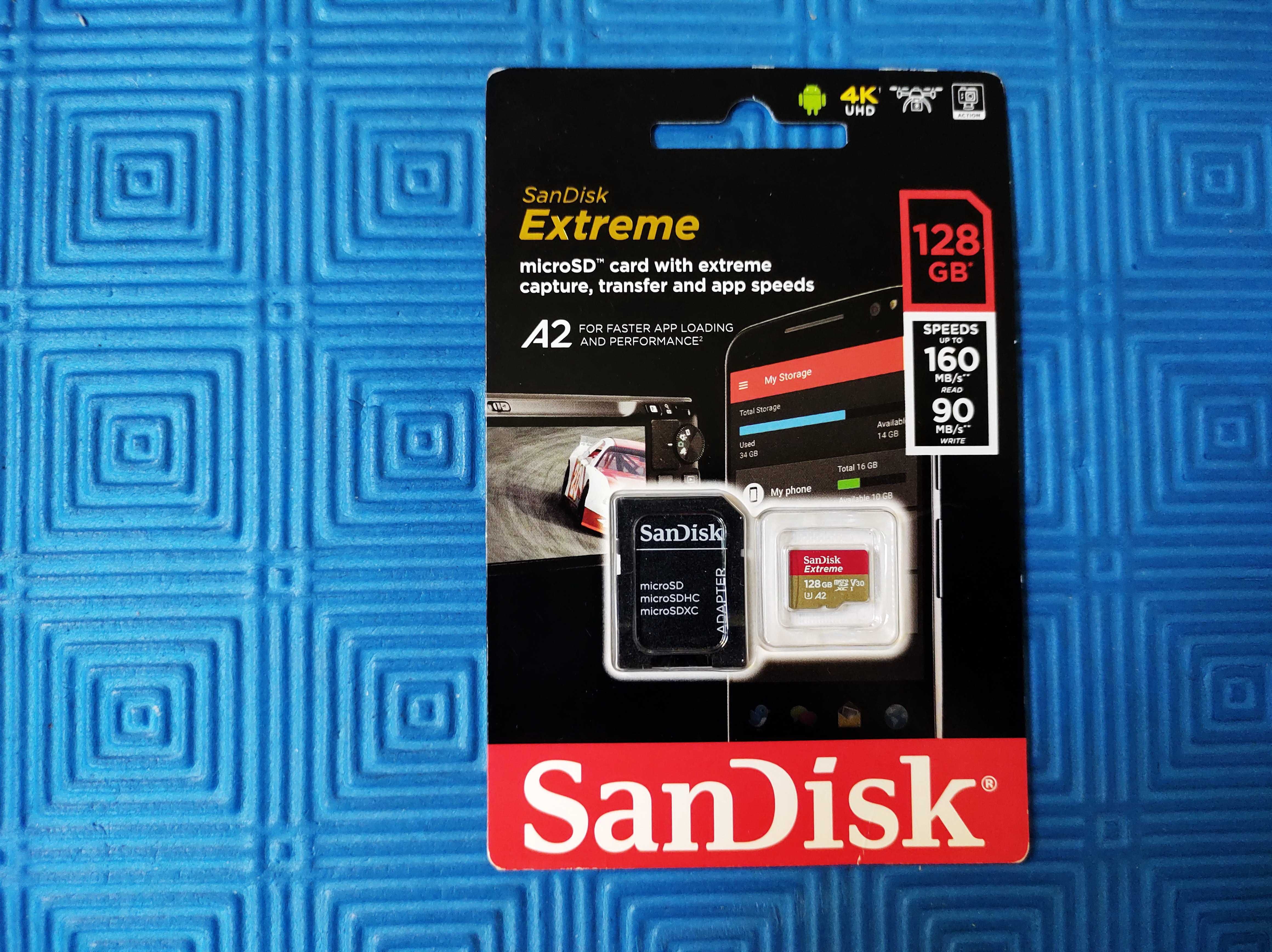 SanDisk Extreme microSDXC C10, U3, V30, 4K, A2, Micro SD карта памет