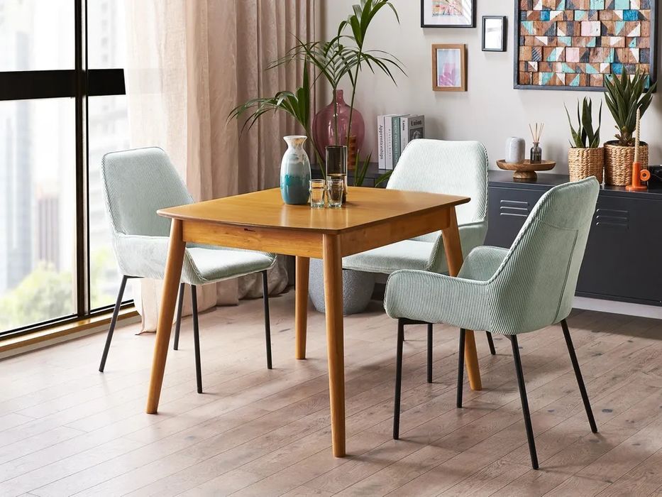 NOU Masă bucătărie extensibilă 100-130cm "TOMS", maro închis
