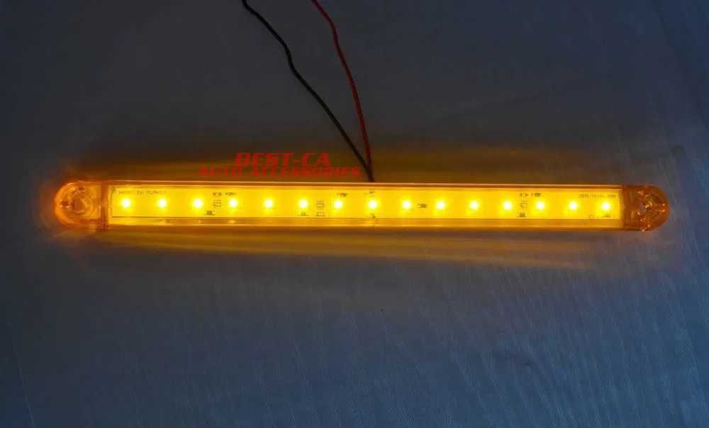 Оранжеви габаритни светлини 15 SMD LED 12V-24V за камиони, ремаркета