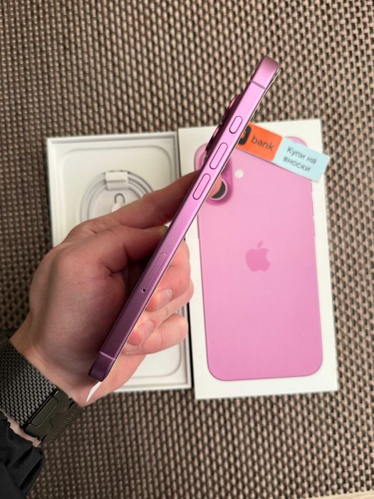 НОВ!  iPhone 16 PLUS *Лизинг от 52лв/м / 128Gb PINK / розов  Гаранция!
