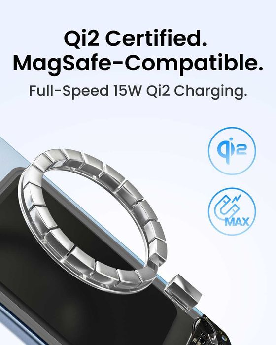 Външна батерия SHARGE AeroMag Magsafe 10000 mAh, магнитна, 15 W Qi2