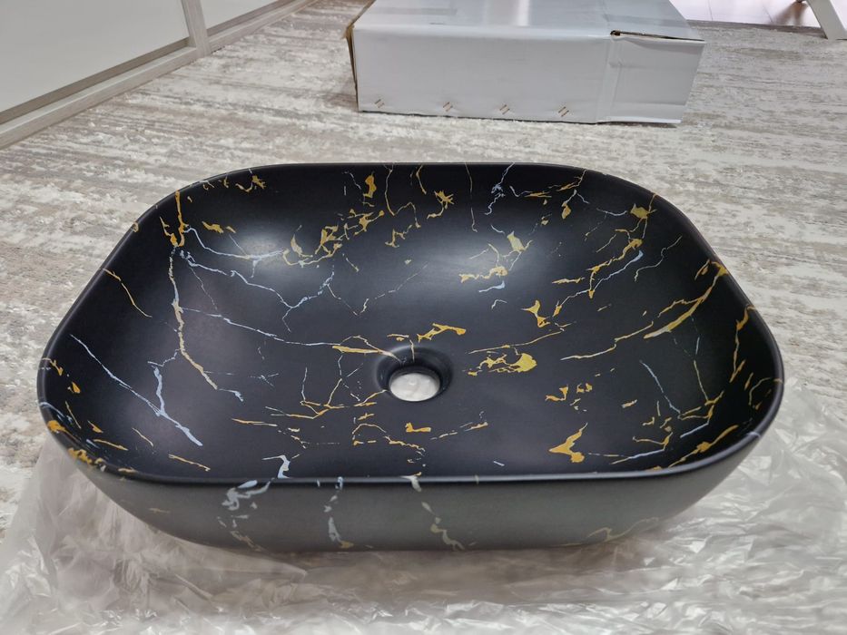 Lavoar cu montaj pe blat Fire, latime 50 cm, negru