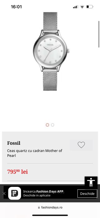 Fossil - Ceas quartz cu cadran Mother of Pearl