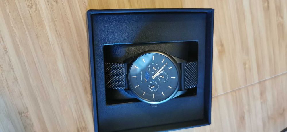 Ceas Filippo Loreti Venice Moonphase Black Gold Mesh