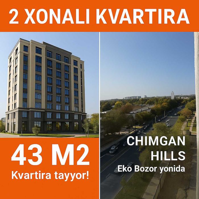 Chimgan hills, 2 xonali tayyor kvartira