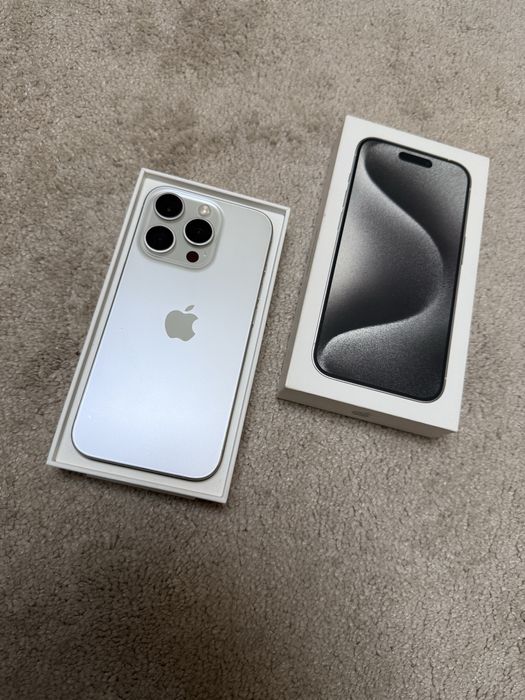 КАТО НОВ! iPhone 15 Pro, White Titanium, 128 GB