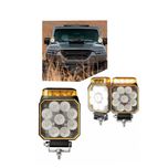 LED халоген фар 14W, 12-24V, бяла светлина плюс аварийна светлина