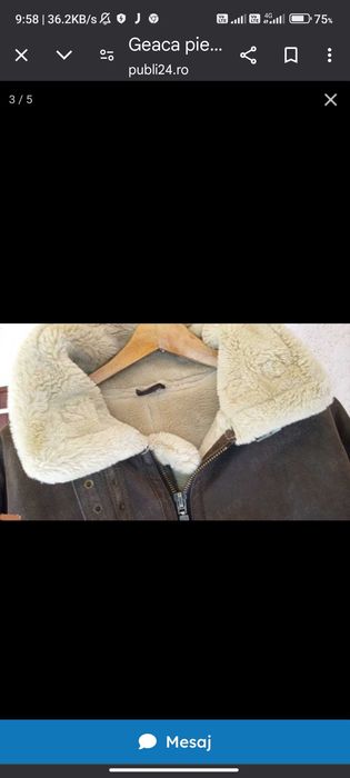 Geaca blana tip bomber