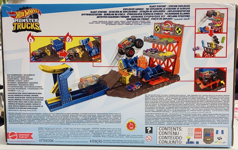 Hot Wheels Monster truck explosive garage