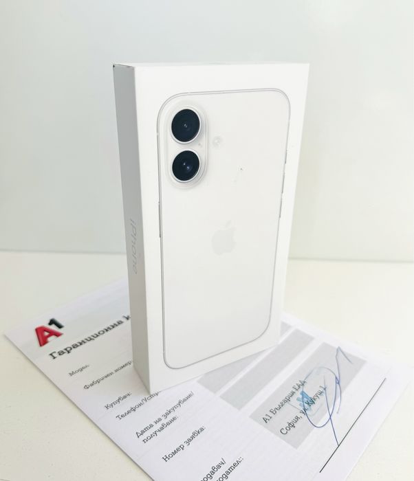 НОВ! iPhone 16 128GB White ГАРАНЦИЯ 24 Месеца!
