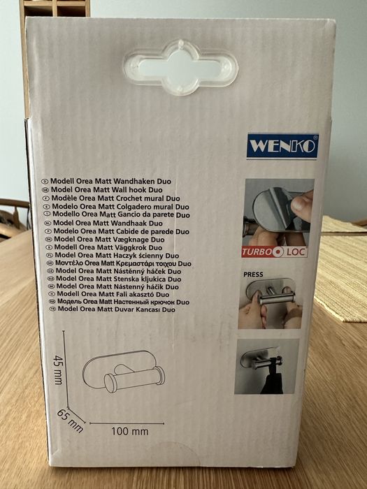 Cuier baie Wenko Orea Matt, otel inoxidabil, argintiu periat mat, nou