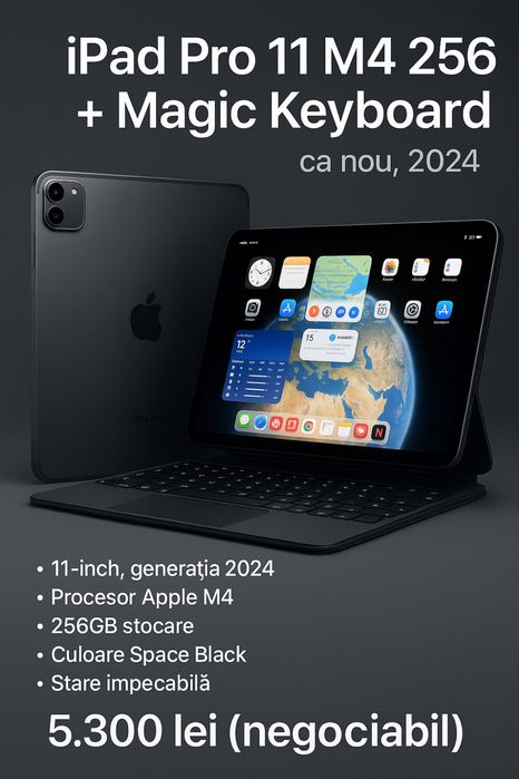 iPad Pro 11 M4 256GB – ca nou, 2024