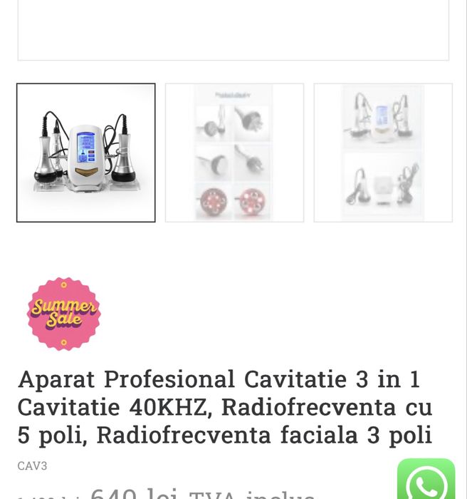 Aparat profesional Cavitatie 3 in 1