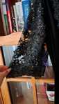 Rochie de seară, Fofy, catifea cu dantelă brodată și cu mărgele