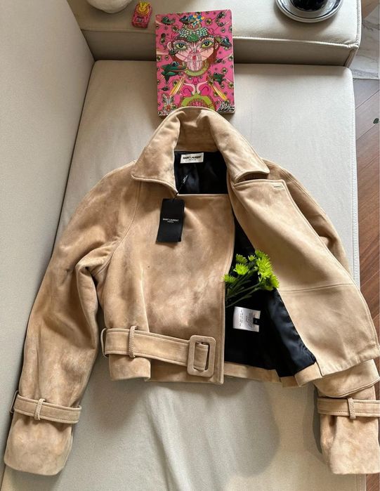 Якета от естествена кожа YSL, Chanel