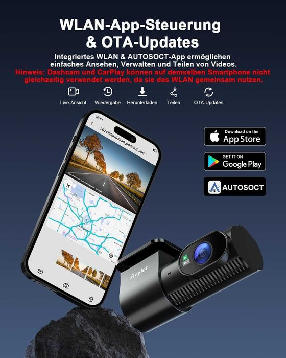 Видеорегистратор,  kамера за кола,  Avylet A4 4K + 1080P