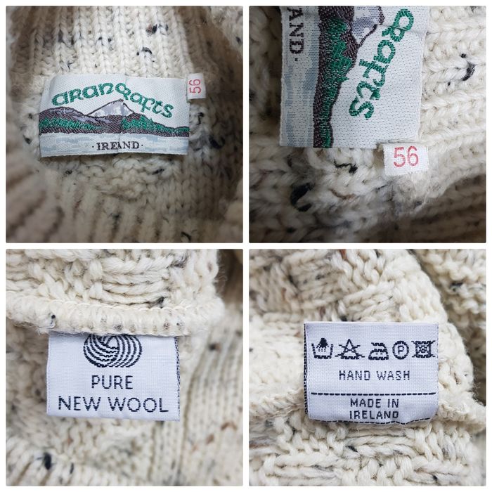Pulover tricot Aran Crafts Celtic Jacquard 100% lână Irlanda nr 56 XXL