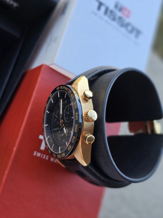 Tissot PRS 516 Chronograph gold 42mm, ETA G10.212 ultima poză