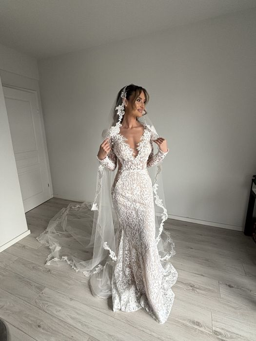 Rochie mireasa Sirena+ voal cu dantela