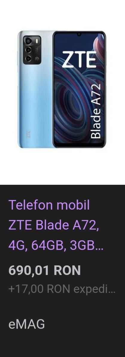 Telefon ZTE Blade a72