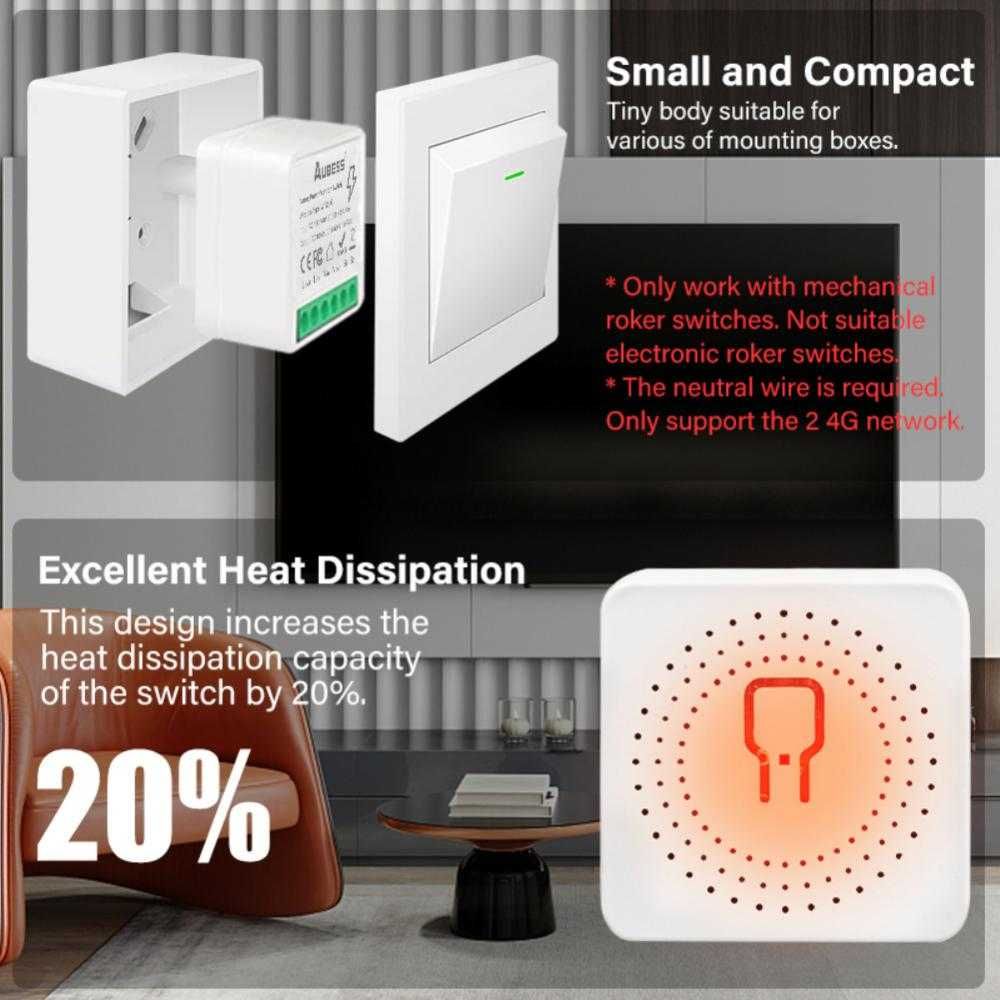 Mini Smart Switch WiFi 16A