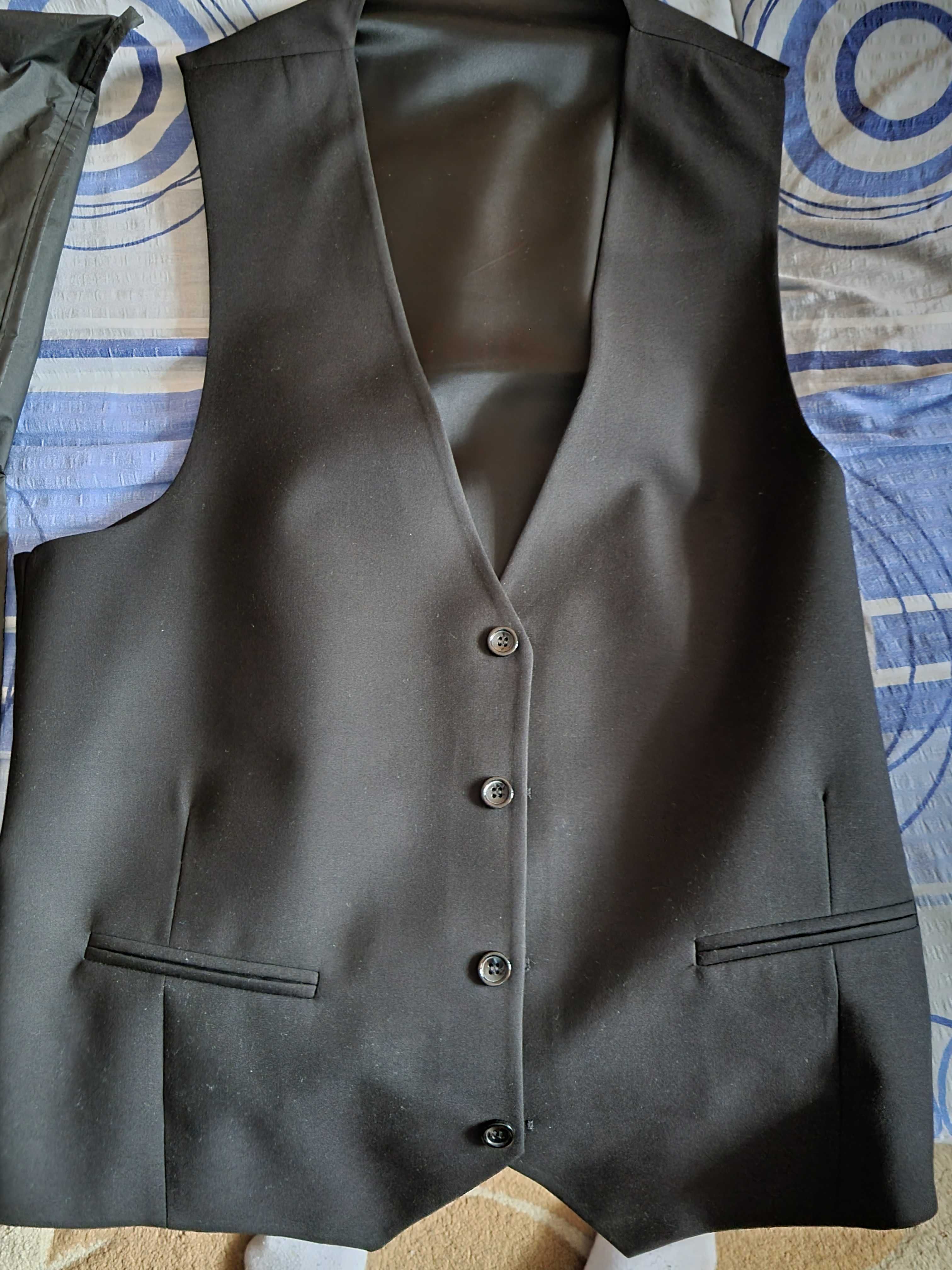 Costum evenimente + Vesta + Pantalon -  marimea 54 (XL), negru