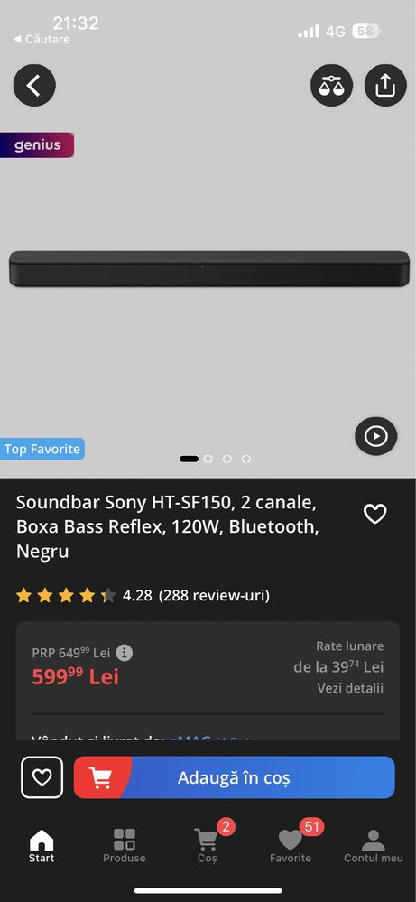Soundbar sony 120w bluetooth hdmi usb