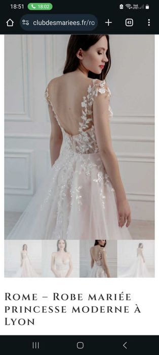 Vand rochie de mireasa model deosebit din Franta.